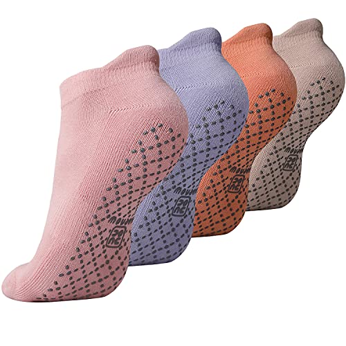 unenow Unisex Non Slip Grip Socks with Cushion for Yoga, Pilates, Barre, Home & Hospital