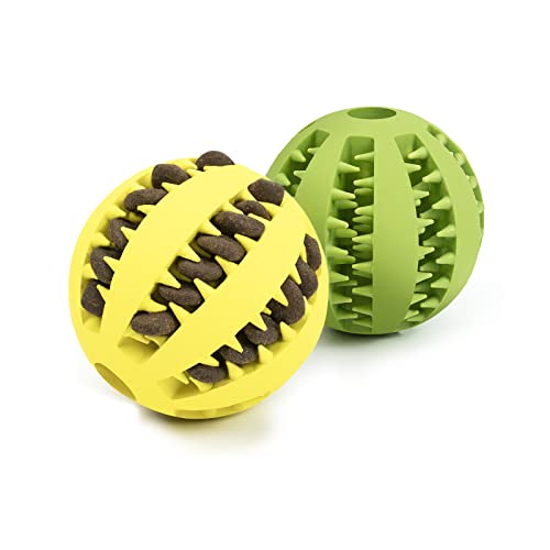 HGB 2 Pack Dog Toys Ball, Nontoxic Durable Dog IQ Puzzle Chew Toys for Puppy Teething, Teeth Cleaning, Pet Training, Treat Dispensing, Durable Interactive Dog Toys for Medium and Large Dogs (Large)