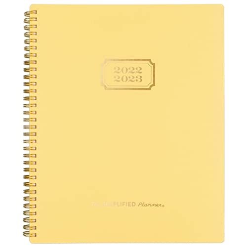 AT-A-GLANCE 2022-2023 Planner, Weekly & Monthly Academic, 8-1/2″ x 11″, Large, Simplified by Emily Ley, Yellow Linen (EL85-905A)