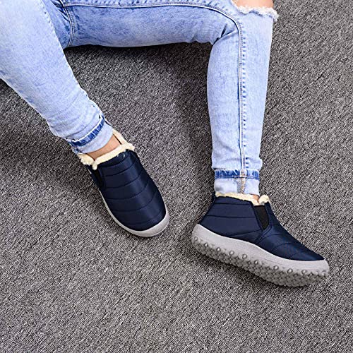 NOLDARES NIMIZIA Boots for Women Water-Repellent Winter Warm Slip-On Round Toe Boots Cotton Plush Short-Tube Flat Snow Boots | The Storepaperoomates Retail Market - Fast Affordable Shopping