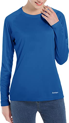 Women’s UPF 50+ Sun Protection UV Shirts – Long Sleeve Outdoor Hiking Fishing Swim SPF Rash Guard T-Shirt with Thumbhole Ocean Blue | The Storepaperoomates Retail Market - Fast Affordable Shopping