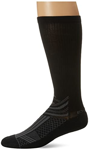 thorlos unisex adult Silver Over the Calf Running Sock, Black, Large US