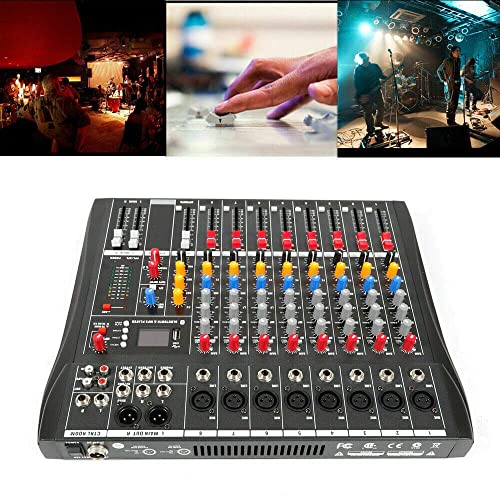 DNYSYSJ Professional DX8 Channel Black bluetooth Live Studio Audio Mixer Mixing Console USB for Bar KTV Adjust Music Atmosphere