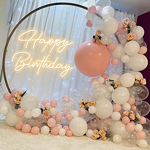 Neon Sign Happy Birthday Neon Light Signs 21st Birthday Decoration Gift for him Wife Women Dimmable LED Light Sign Home Hotel Party Decor Birthday Gift for Mom,Kids,Girl Warm White (24X13″)