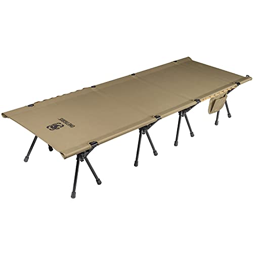 OneTigris Lightweight Camping Cot with Leg Extenders, Strong Support 330 Lbs, Durable Compact Tent Folding Bed for Adults Outdoor Overnighter Camping, Hiking, Travel, RV, Beach, Office Nap