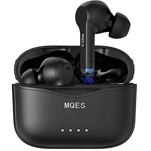MQES Active Noise Cancelling Wireless Earbuds,in-Ear Headphones Bluetooth 5.2, Built-in 4mics Earphones,Touch Control, ANC and ENC, IPX5 Waterproof, 30H Playtime, for iPhone & Android