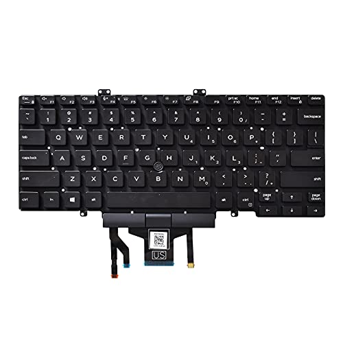 SUNMALL Replacement Keyboard with Backlit and Trackpoint Compatible with Dell Latitude 7400 3400 5400 7410 5401 NOT Fit for Latitude 7400 2-in-1 Black US Layout