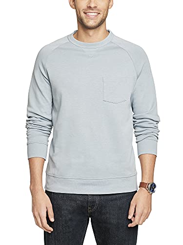 Van Heusen Men’s Essential Long Sleeve Ponte Crewneck Sweatshirt, Blue Stone, X-Large