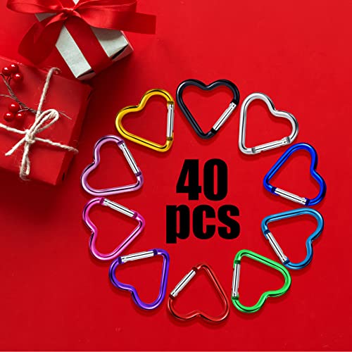 Ferraycle Heart Shape Keychain Clip Aluminum Alloy Keychain Clip Spring Snap Hook Loaded Hook for Outdoor(20 Pieces) | The Storepaperoomates Retail Market - Fast Affordable Shopping