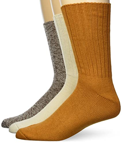 Amazon Aware Unisex Adults’ Crew Socks, Pack of 3, Tan, Large