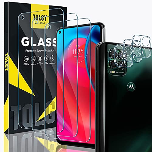 TQLGY 3 Pack Screen Protector for Motorola Moto G Stylus 5G (Not fit G Stylus 4G) with 3 Pack Camera Lens Protector, Tempered Glass, 9H Hardness – HD – Bubble Free – Anti-Scratch – Easy Installation