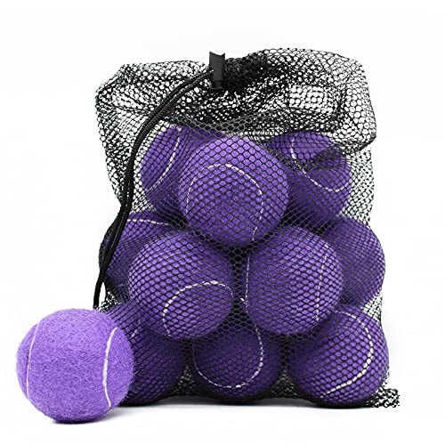 Magicorange Tennis Balls, 12 Pack Advanced Training Tennis Balls Practice Balls, Pet Dog Playing Balls, Come with Mesh Bag for Easy Transport, Good for Beginner Training Ball (Purple)