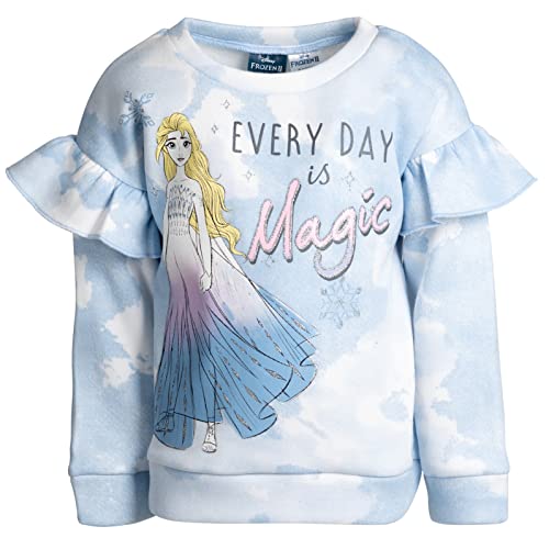 Disney Frozen Queen Elsa Toddler Girls Fleece Pullover Sweatshirt Tie Dye 4T