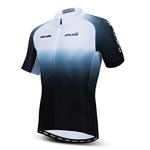 JPOJPO Men’s Cycling Jersey Bike Short Sleeve with 4 Rear Pockets Breathable,Quick Dry Shirt Tops S-3XL