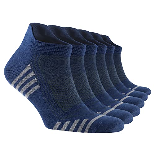Bamboo Ankle Socks with back Heel Tab for Men Low Cut Cool Comfort Fit Athletic Performance 6 pair pack (Parliament Blue)