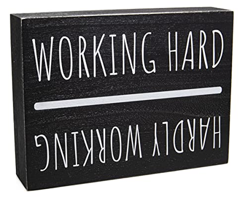 Office Desk Decor – Funny Desk Accessories For Work – Black and White Farmhouse Cubicle Home Office Desk Sign – Aesthetic Gifts and Supplies for Coworkers