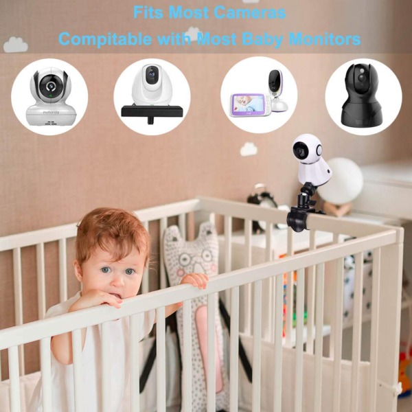 Eurobuy Baby Camera Monitor Mount, Universal Baby Camera Mount 360 Degrees Rotatable Adjustable Holder, Keep Your Baby in Sight, Suitable for Most Baby Monitors Equipment