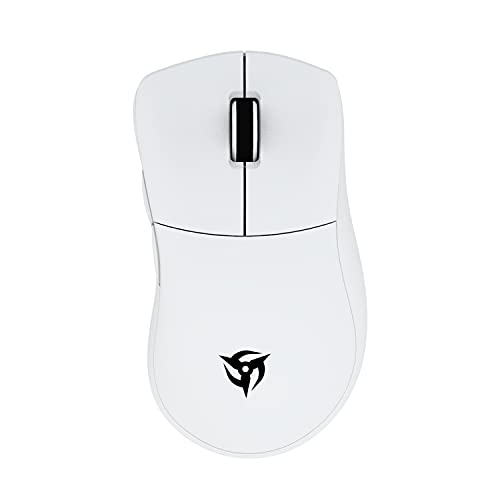 Ninjutso Origin One X – 65G Ultra Lightweight Wireless Gaming Mouse with USB-C Charging, 48H Battery, Kailh GM8.0 Switch & 100% PTFE Feet (White)