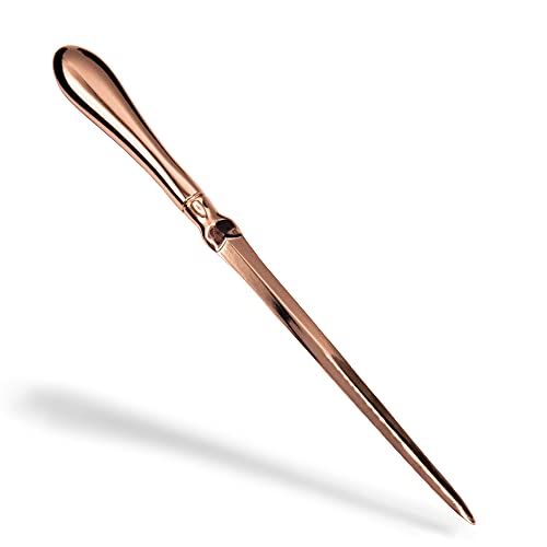Uncommon Desks Rose Gold Letter Opener Knife – Smooth Metal Plated Envelope Opener – Ergonomic Rounded Handle for Comfort – Home and Office Mail Supplies – 1 Pack