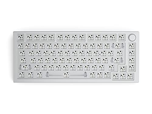Glorious Gaming Mechanical Gaming Keyboard – GMMK Pro Series – Custom Keyboard – TKL Hot Swappable Keyboard – Barebones – Premium Wired RGB 75% Percent Keyboard – White Ice ANSI