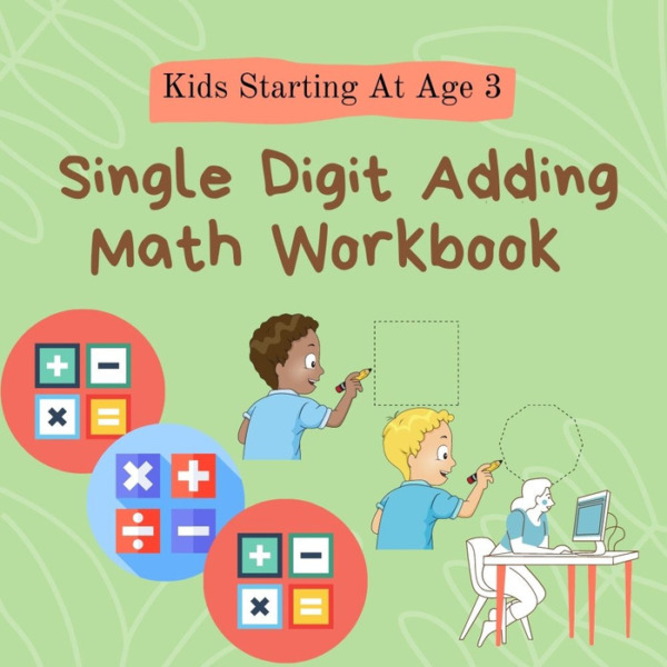 Single Digit Adding Math Workbook