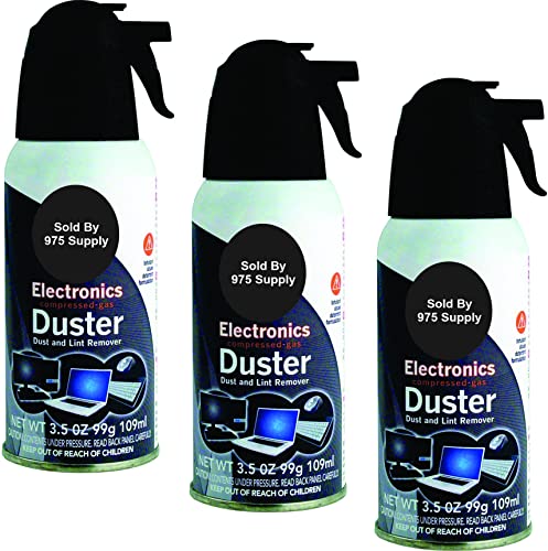 Compressed Air Duster, Dust Off, Canned Air, Disposable Cleaning Duster, 3.5 oz – 3 Cans