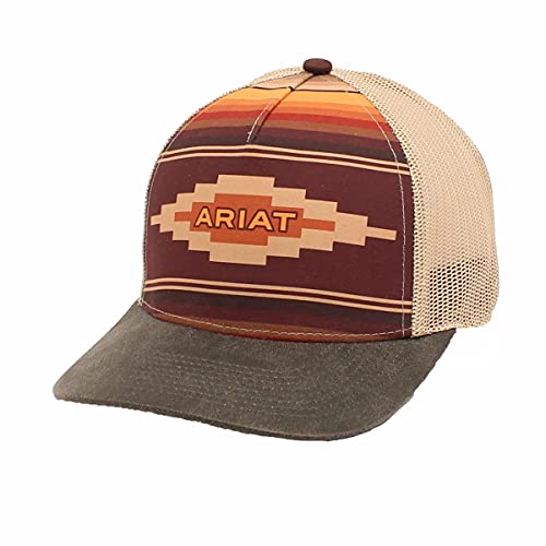 ARIAT Ladies Snap Back Aztec Logo Hat, Tan