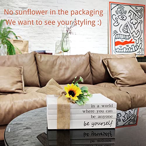 4 White Books for Staging Stacking (no Sunflower in Packaging) in a World/Where You can be Anyone/be Yourself Home Decor for Living Room | The Storepaperoomates Retail Market - Fast Affordable Shopping