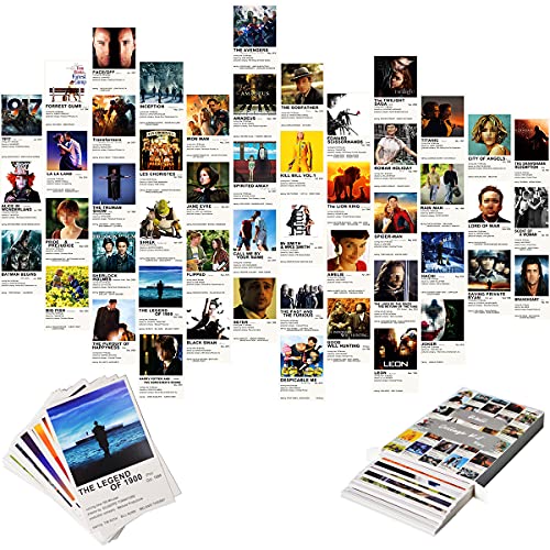 Movie Poster Room Decor Aesthetic Pictures Wall Collage Kit, 50PCS Film Wall Prints Packs for Teens Dorm Decor, Trendy Bedroom Wall Art Collection, 4×6 Inch Wall Photo Images for Girls and Boys