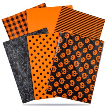 Whaline Halloween Tissue Paper 6 Designs Orange Black Wrapping Paper Pumpkin Spider Web Dot Stripe Art Tissue Craft Paper for Halloween Birthday Party Gift Bag DIY Pompom Confetti, 90 Sheet | The Storepaperoomates Retail Market - Fast Affordable Shopping