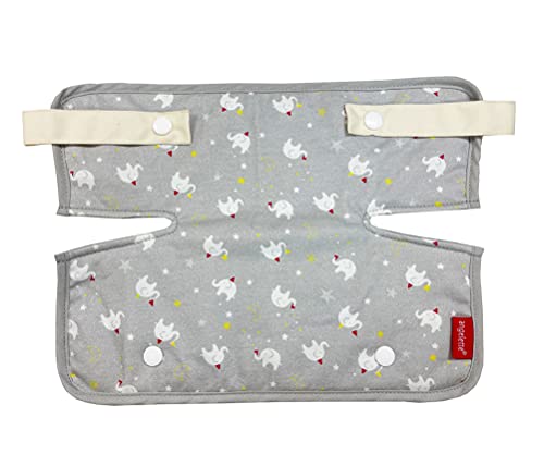 Drool and Teething Cotton Pad Chest Cover for Baby Carrier Chest Bib (Gray Elephant)