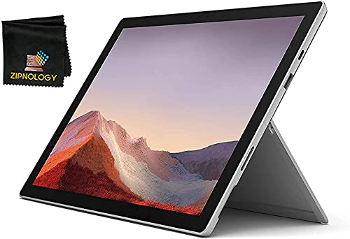 New Microsoft Surface Pro 7 – 12.3″ Touchscreen – 10th Gen Intel Core i7-1065G7 – 256 GB SSD – 16 GB RAM – Intel Iris Plus – Windows 10 + Zipnology Screen Cleaning Cloth Bundle – Brown Box (PVT-00001)