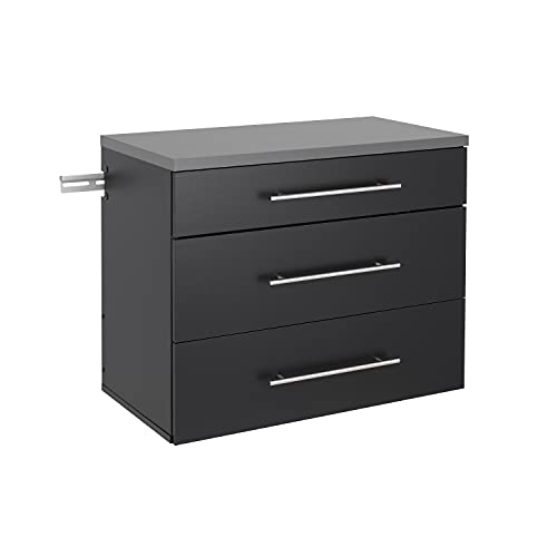 Prepac HangUps 3-Drawer Base Storage Cabinet, Black