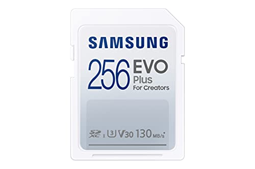 SAMSUNG EVO Plus Full Size 256GB SDXC Card 130MB/s Full HD & 4K UHD, UHS-I, U3, V30 (MB-SC256K/AM)