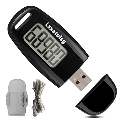 Lsxatolsg Simple Step Counter,Walking 3D Pedometer with Rechargeable Battery,Accurate Fitness Tracker,Digital Daily Target Monitor with Large Display for Whole Family(Clip and Lanyard Included)