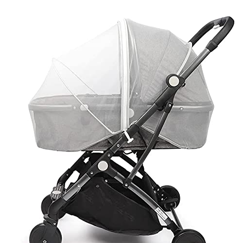Mosquito Netting for Stroller, Encrypted Stroller Mosquito Net Full Cover, Stretchable Netting Breathable Folding Dual-Use Zipper Mesh Mosquito Net for Baby Car seat Cover, Cradles (Grey)…
