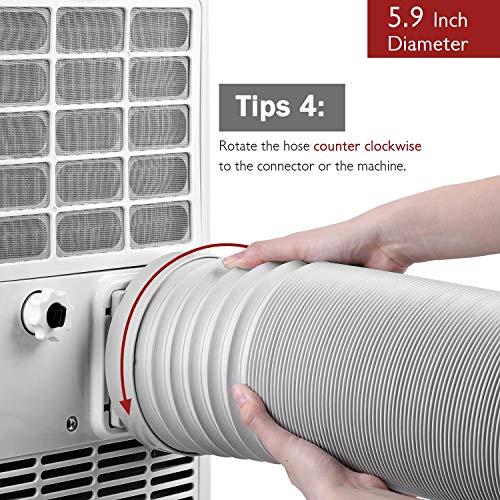 TURBRO 5.9 Inch Portable Air Conditioner Universal Exhaust Hose Anti-Clockwise Thread with Window Vent Kit | The Storepaperoomates Retail Market - Fast Affordable Shopping