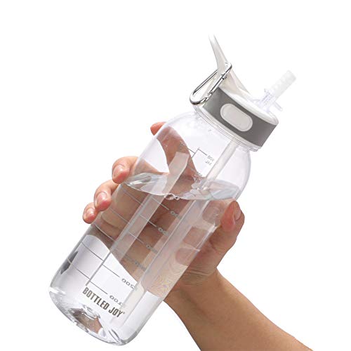 Water Bottle with Straw Reusable Water Bottle BPA-Free 32oz Water Bottles with Straw Lid Leakproof Tritan Water Jugs Dishwasher Safe Drinking Water Bottles for Home Fitness Outdoor Hiking Workouts