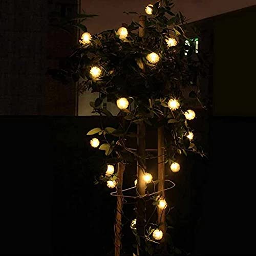 String Lights, Solar String Lights 16ft/20LED Ball String Lights Waterproof for Indoor Outdoor Home Garden Lawn Patio Weddings Party(Warm White)