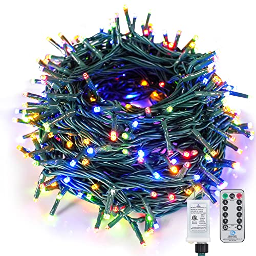 Bexdir Christmas Lights Outdoor, 300 LED Christmas Tree Lights Multicolor with Timer Remote, End-to-End Plug, Dimmable Waterproof Xmas Lights Indoor for Wedding Party Birthday Holiday Easter Day Decor