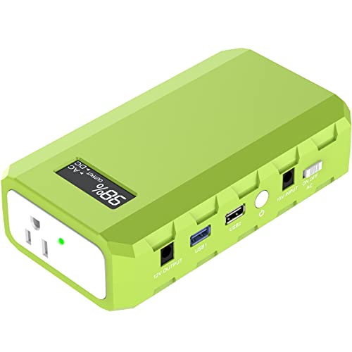 powkey Portable Power Station 88.8Wh, 65Watts AC Power Bank External Battery Pack, Compact Travel Charger with 2 USB,1 DC,1 AC for MacBook Laptops Smartphones, Green Color