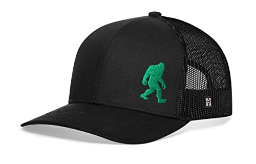 HAKA Green Sasquatch hat, Bigfoot Embroidered Trucker Hat, Outdoor Hat for Men & Women, Adjustable Baseball Cap, Mesh Snapback, Golf Hat