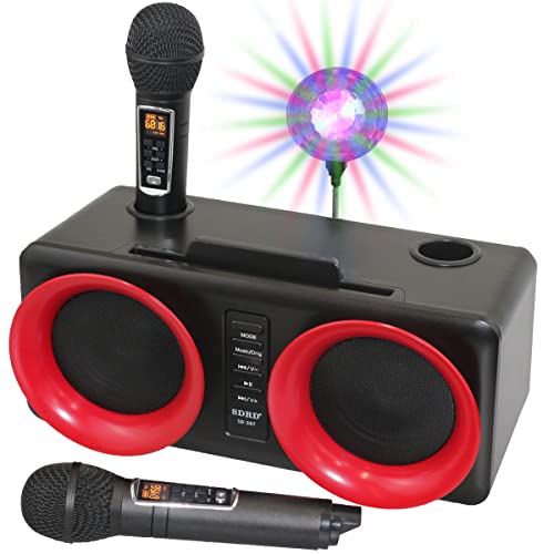 ANBOVES Portable Karaoke Machine for Adults Kids, Rechargeable Bluetooth Karaoke Speakers with 2 Wireless Microphone PA Speaker System for Xmas Party Birthday Great Gifts for Boys Girls