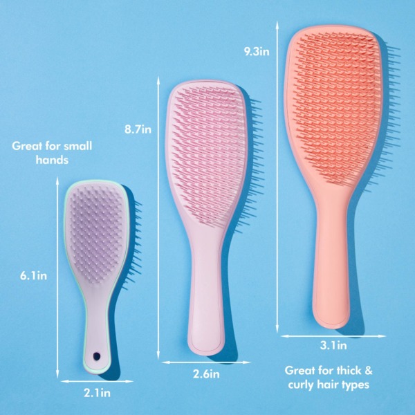 Tangle Teezer | The Mini Wet Detangler Hairbrush for Wet & Dry Hair | Perfect for Kids & Traveling | Eliminates Knots & Reduces Breakage | Wisteria Leaf