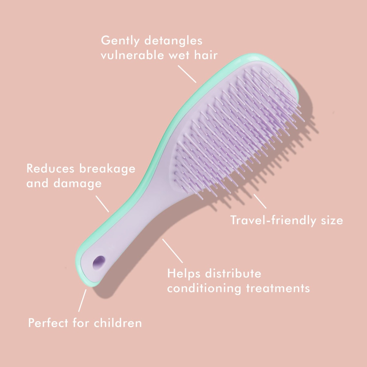 Tangle Teezer | The Mini Wet Detangler Hairbrush for Wet & Dry Hair | Perfect for Kids & Traveling | Eliminates Knots & Reduces Breakage | Wisteria Leaf | The Storepaperoomates Retail Market - Fast Affordable Shopping