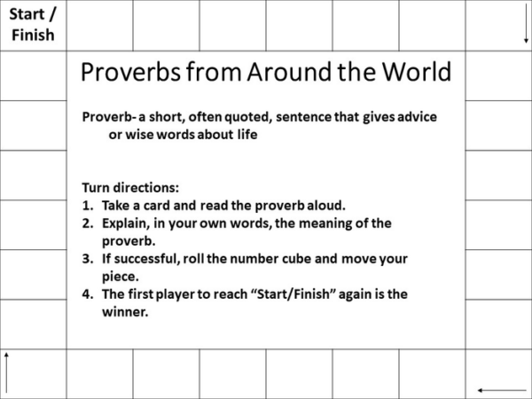 Proverbs from Around the World: A Reading Comprehension and Speaking Game
