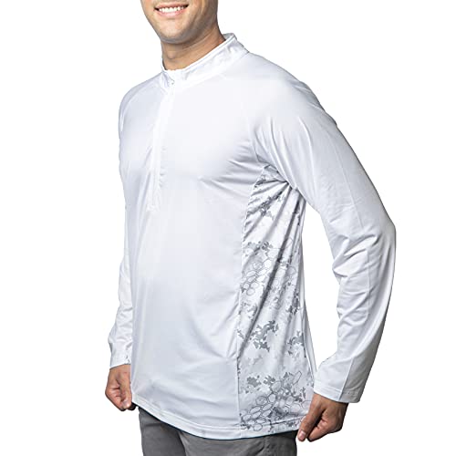 SG Edge Men’s Camouflage Long Sleeve Half Zip Shirt, White, XX-Large