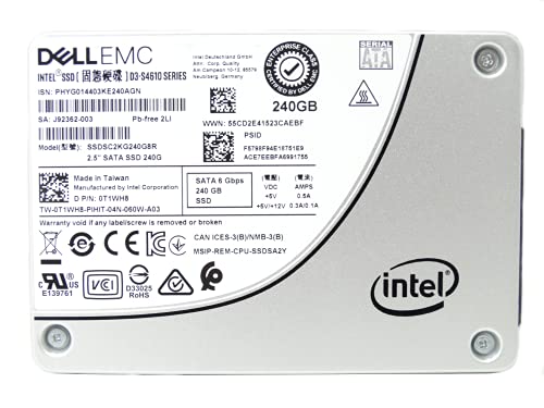 Dell T1WH8 Intel D3 S4610 240GB SATA 6GB/s 2.5” SSD Solid State Drive (Renewed)