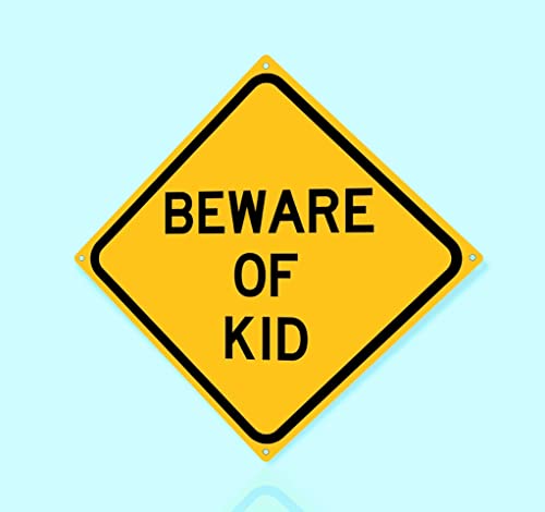 Toothsome Studios Beware of Kid 12″ x 12″ Funny Tin Sign Home Boys Girls Bedroom Decor | The Storepaperoomates Retail Market - Fast Affordable Shopping