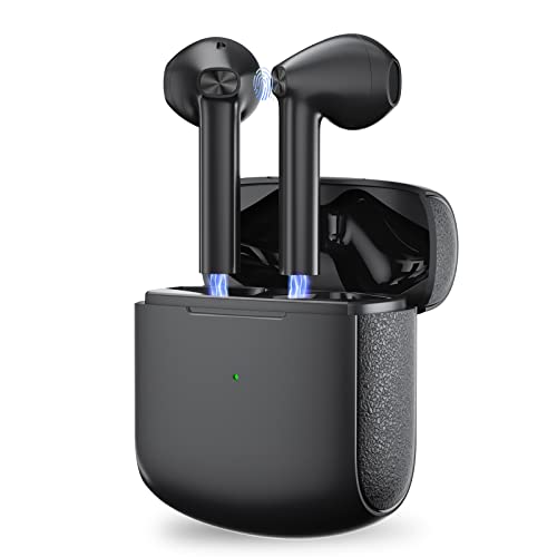 Wireless Earbuds, Bluetooth Earphones Ear Buds Wireless Bluetooth Earbuds Hi-Fi Stereo Sound Quality with Charging Case, IPX5 Waterproof Deep Bass Headset, 24 Hrs Compatible for iPhone & Android Black
